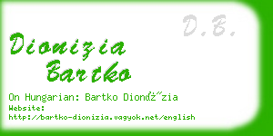 dionizia bartko business card